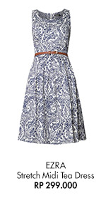 SHOP EZRA Stretch Midi Tea Dress