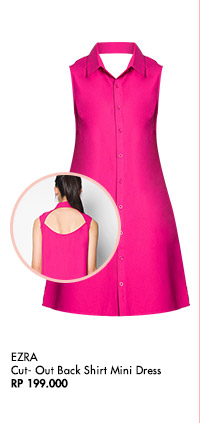 SHOP EZRA Cut-Out Back Shirt Mini Dress