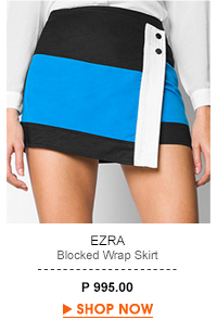 Blocked Wrap Skirt