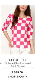 Octavia Checkerboard Print Blouse
