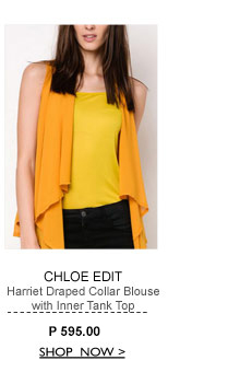 Harriet Draped Collar Blouse with Inner Tank Top