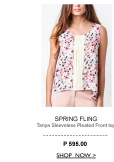 Tanya Sleeveless Pleated Front Top