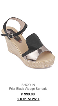 Black Wedge Sandals