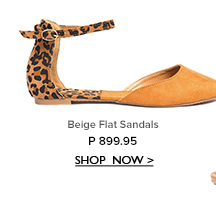 Beige Flat Sandals