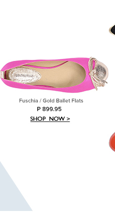 Fushia/Gold Ballet Flats