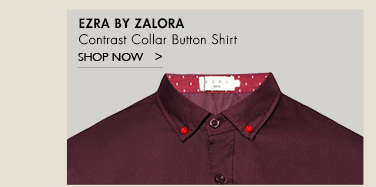 Contrast Collar Button Shirt