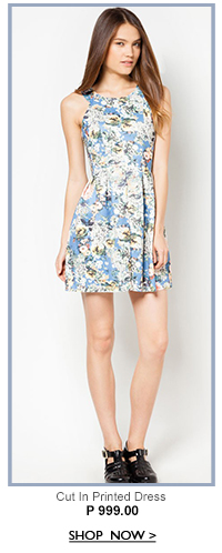 Cut In Printed Dress