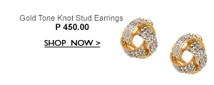 Gold Tone Knot Stud Earrings