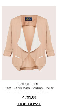 Blazer with Contrast Collar
